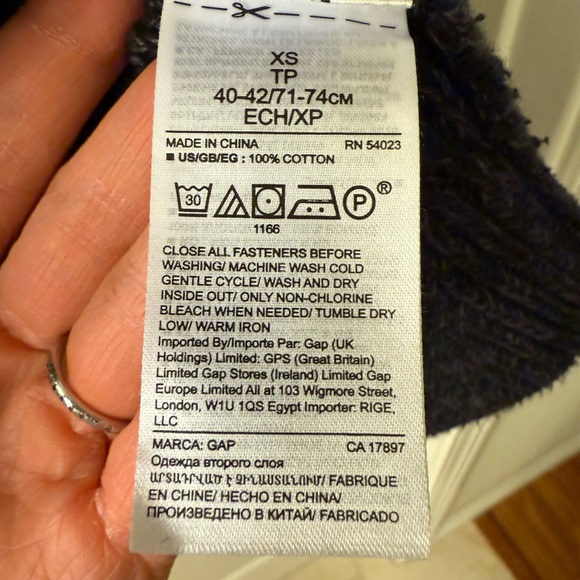 GAP Men's Charcoal Shaker Stitch Knit Shawl Cardigan - Picture 4 of 4